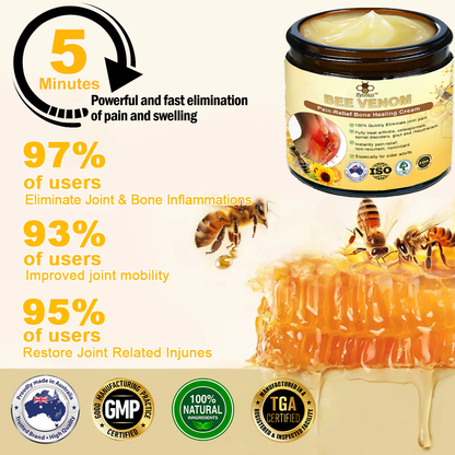 ✅Official Store: flysmus™ Bee-Venom Pain-Relief Bone Healing Cream👨‍⚕️Orthopaedic Association(AOA) Approved (Reducing joint swelling, pain, stiffness, redness, warmth, soreness, and joint fatigue)